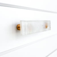 Glassia | Wispy White Glass Pull | 3" CC