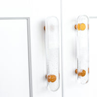 Glassia | Wispy White Glass Oblong Pull | 4” CC