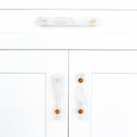 Glassia | Wispy White Glass Oblong Pull | 6” CC