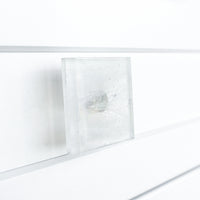 Glassia | Wispy White Glass Knob | 2.5" Square