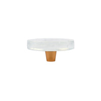Glassia Wispy White Glass Knob 2.5" Round Knob with Gold Stem