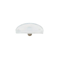 Glassia | Wispy White Glass Knob | 3" Half Moon