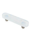Glassia | Wispy White Glass Pill Pull | 3” CC
