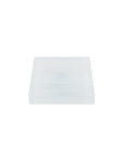 Glassia Wispy White Large Square Glass Knob with Gold Stem