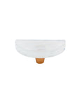 Glassia | Wispy White Glass Knob | 3" Half Moon