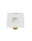 Glassia | Wispy White Glass Knob | 1.5" Square