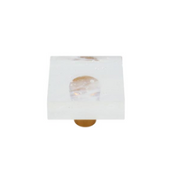 Glassia | Wispy White Glass Knob | 1.5" Square