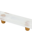 Glassia | Wispy White Glass Pull | 3" CC