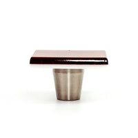 Viva Magenta Glass Cabinet Hardware with Stainless Steel Base