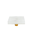 Glassia | Wispy White Glass Knob | 2.5" Square