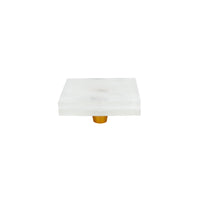 Glassia | Wispy White Glass Knob | 2.5" Square