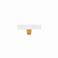 Glassia | Wispy White Glass Knob | 2.5" Square