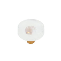 Glassia | Wispy White Glass Knob | 1.5" Circle