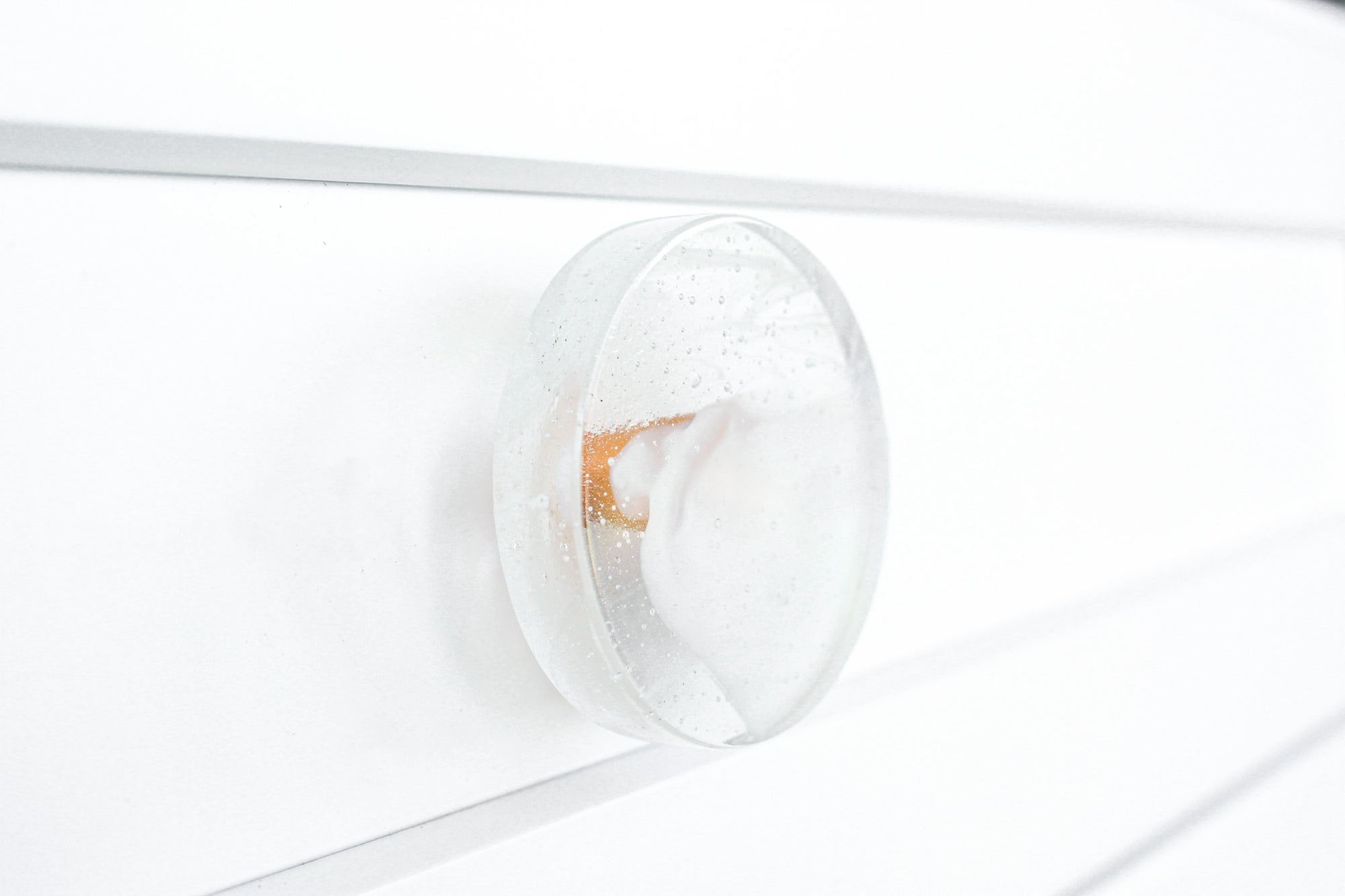 Glassia | Wispy White Glass Knob | 2.5" Circle