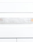 Glassia | Wispy White Glass Oblong Pull | 6” CC