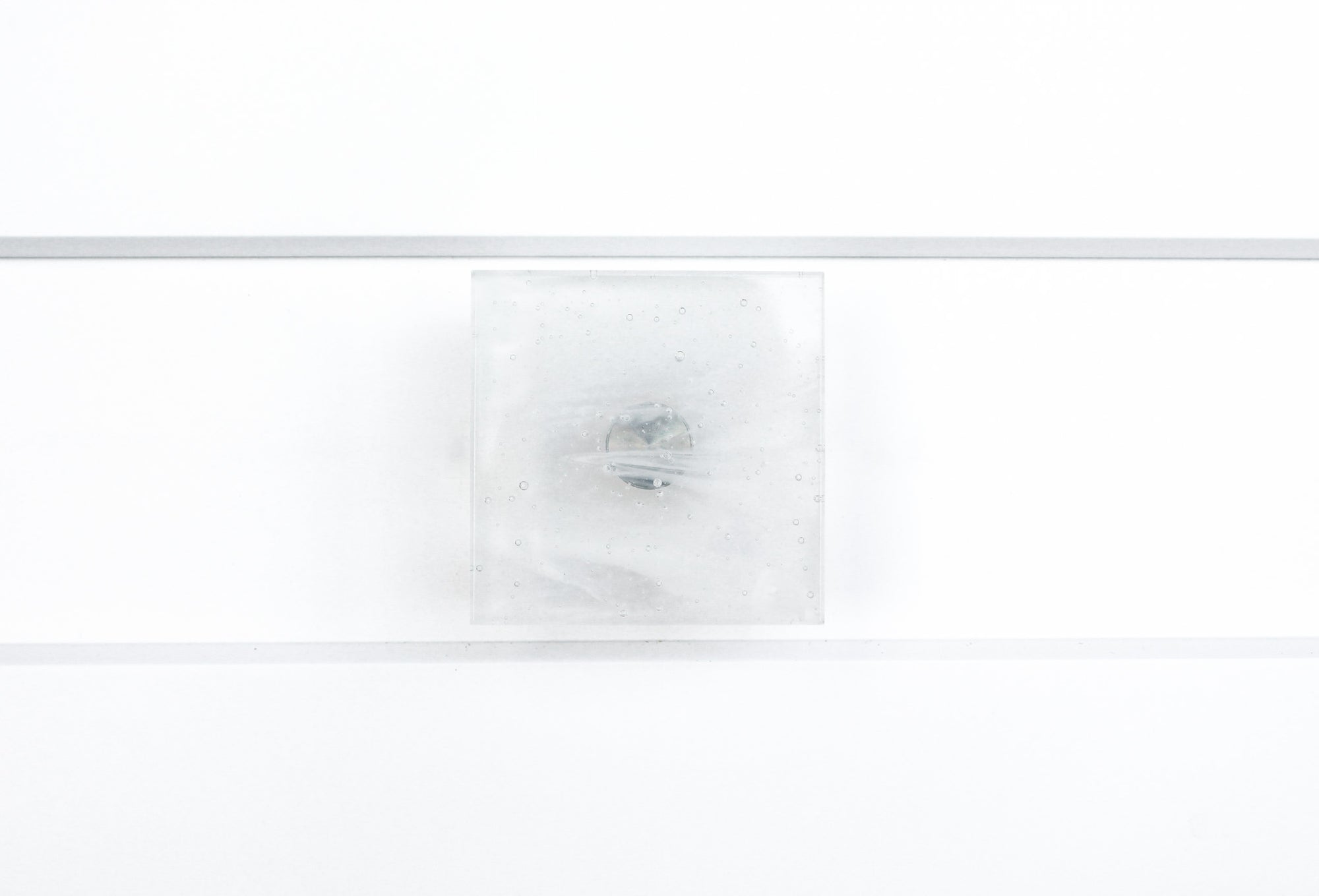 Glassia | Wispy White Glass Knob | 2.5" Square