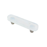 Glassia | Wispy White Glass Pill Pull | 3” CC