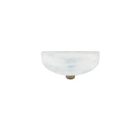Glassia | Wispy White Glass Knob | 3" Half Moon