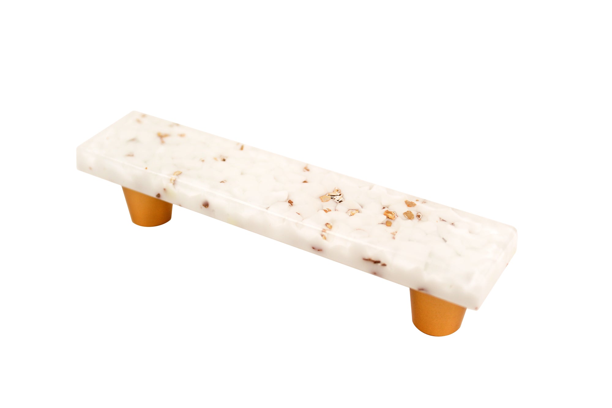 Pebble | Gold Fleck White | 3” CC Pull