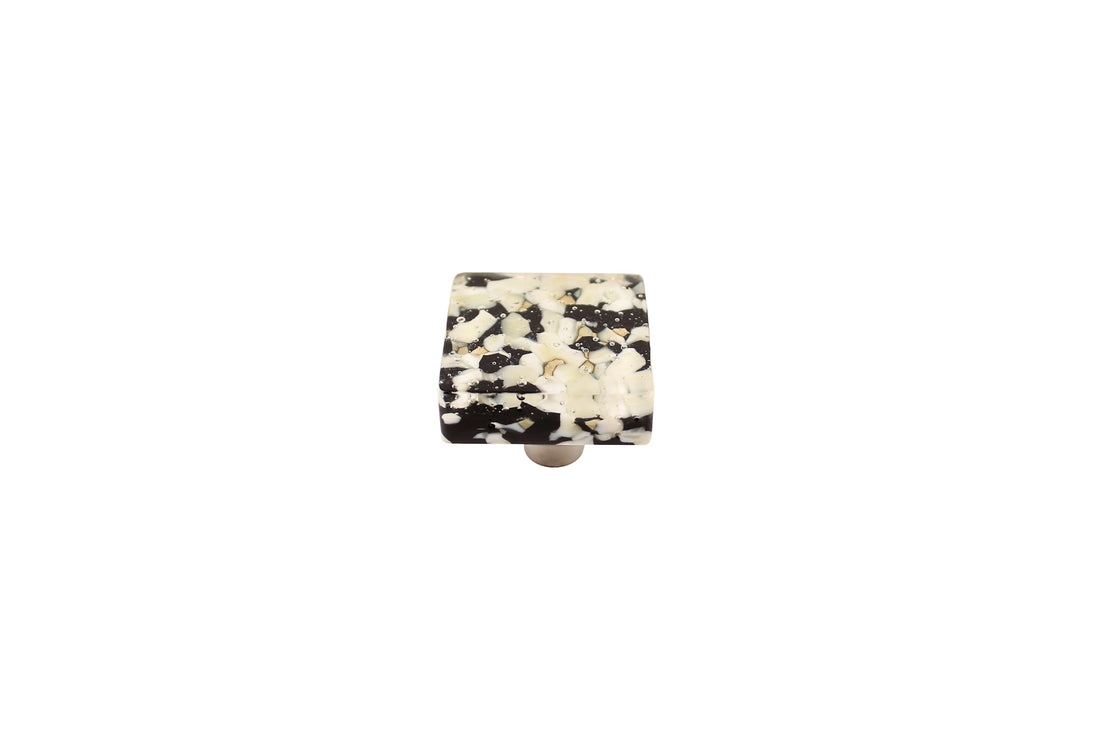 Pebbles | Black Speckle | 1.5" Square Knob