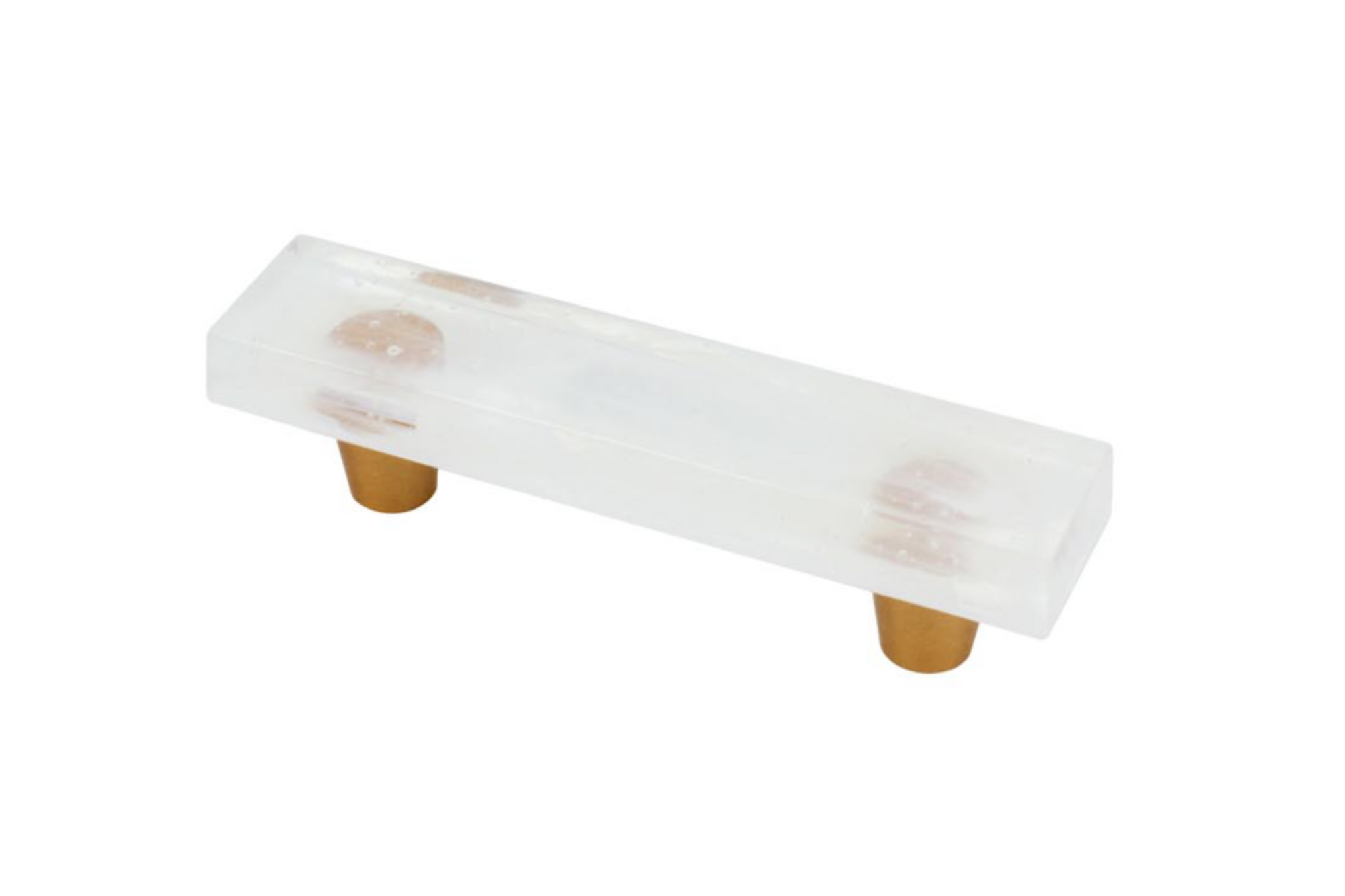 Glassia | Wispy White Glass Pull | 3" CC