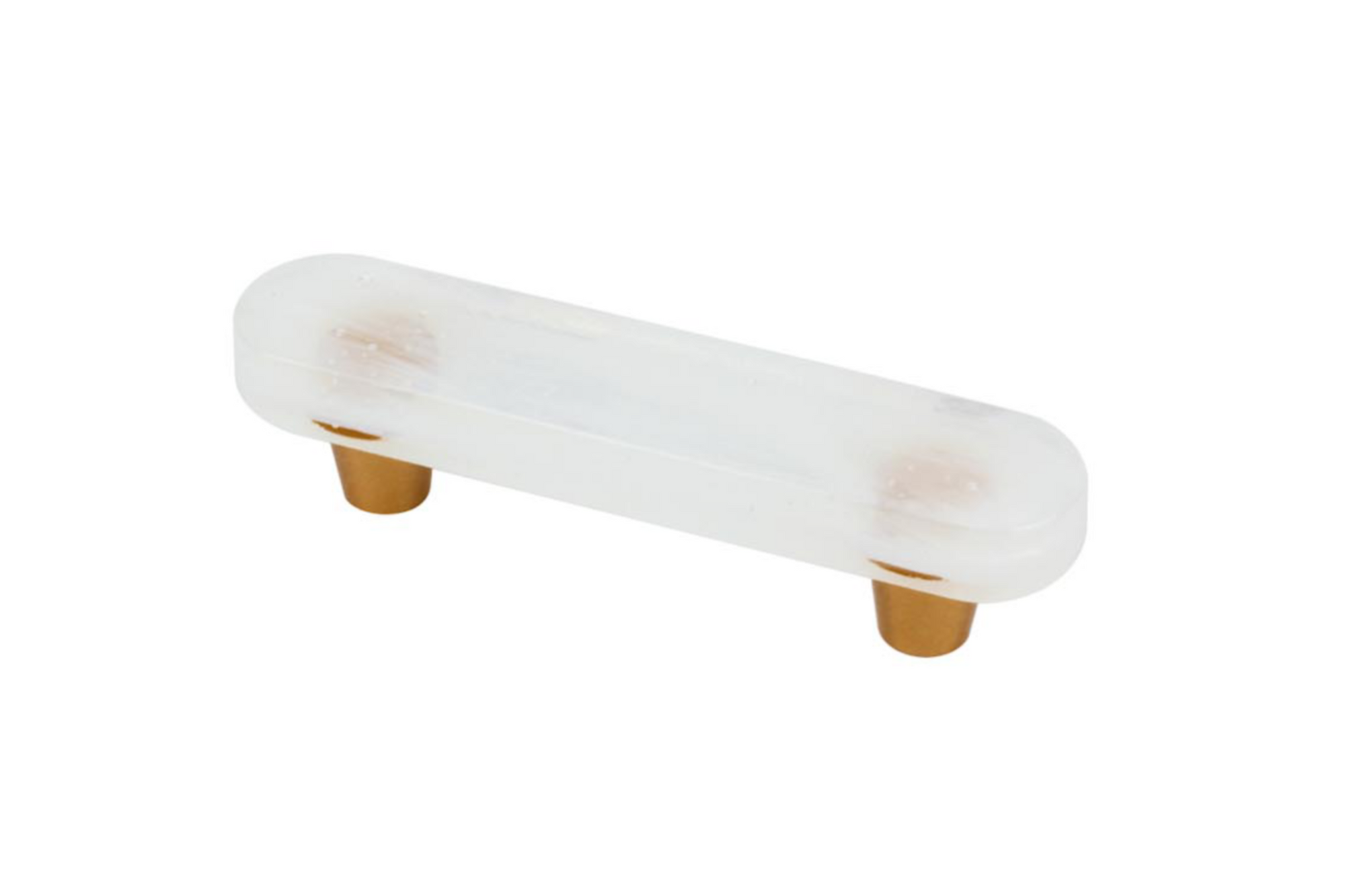 Glassia | Wispy White Glass Pill Pull | 3” CC