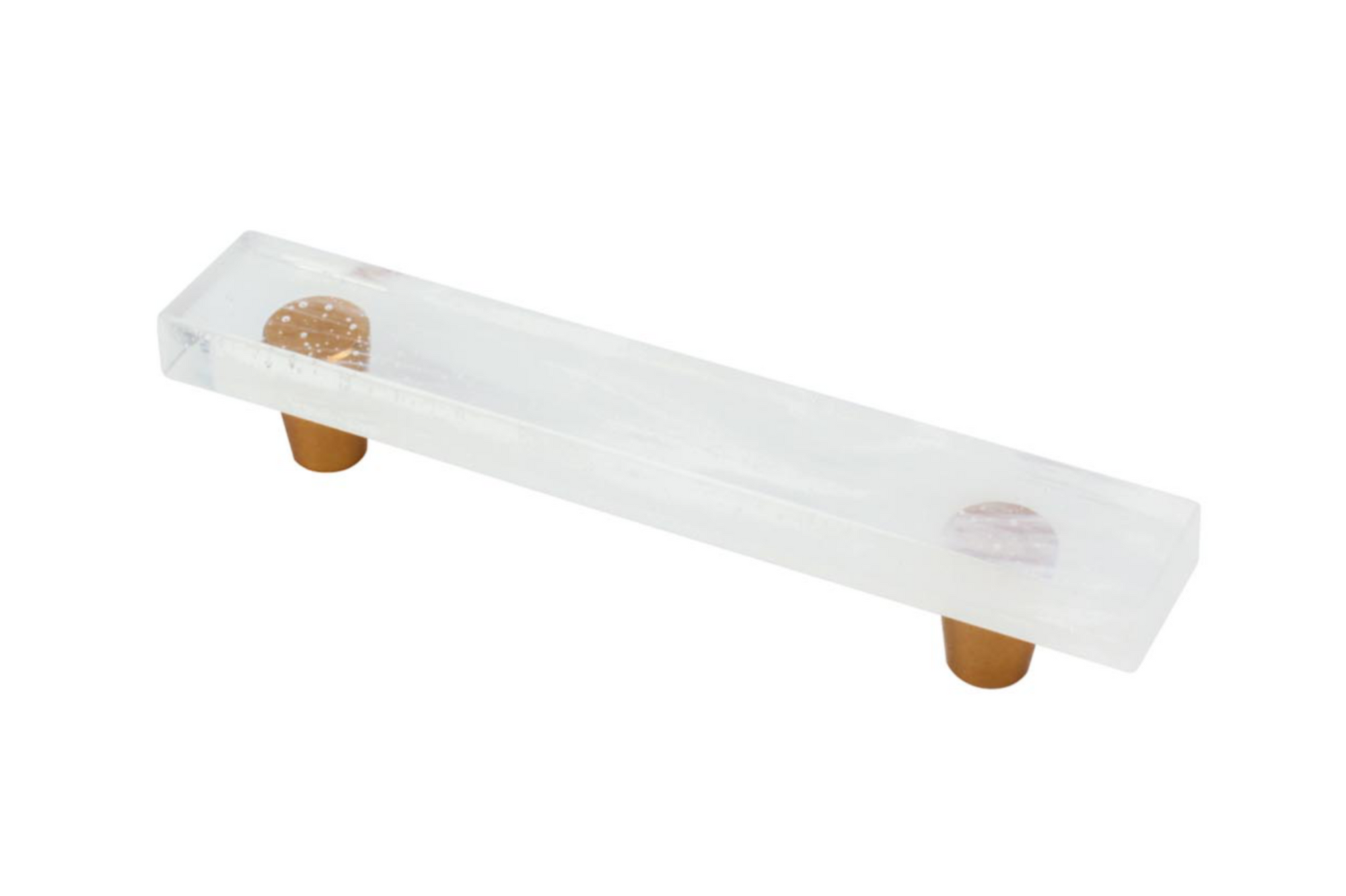 Glassia | Wispy White Glass Pull | 4" CC