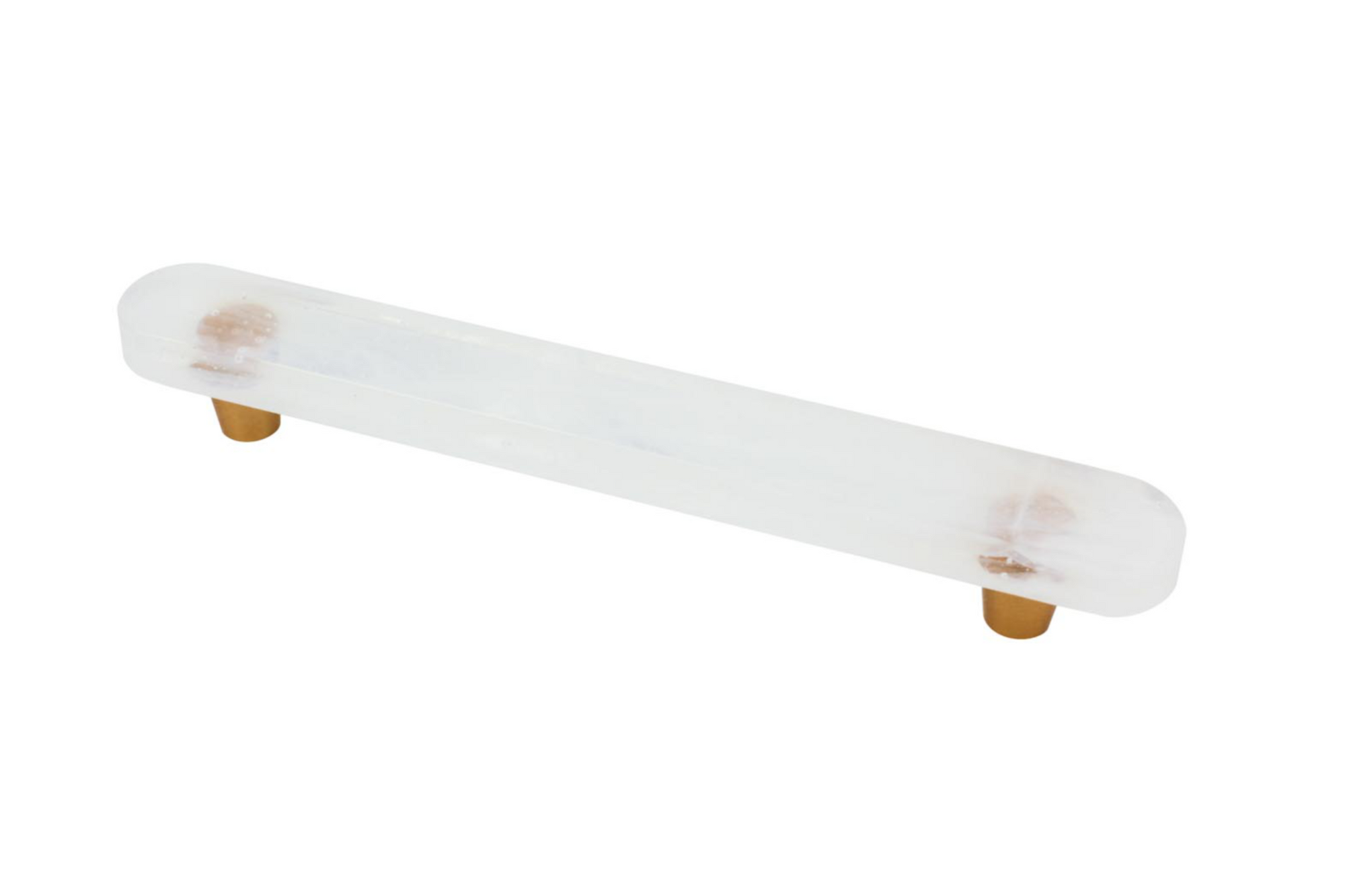 Glassia | Wispy White Glass Pill Pull | 6” CC