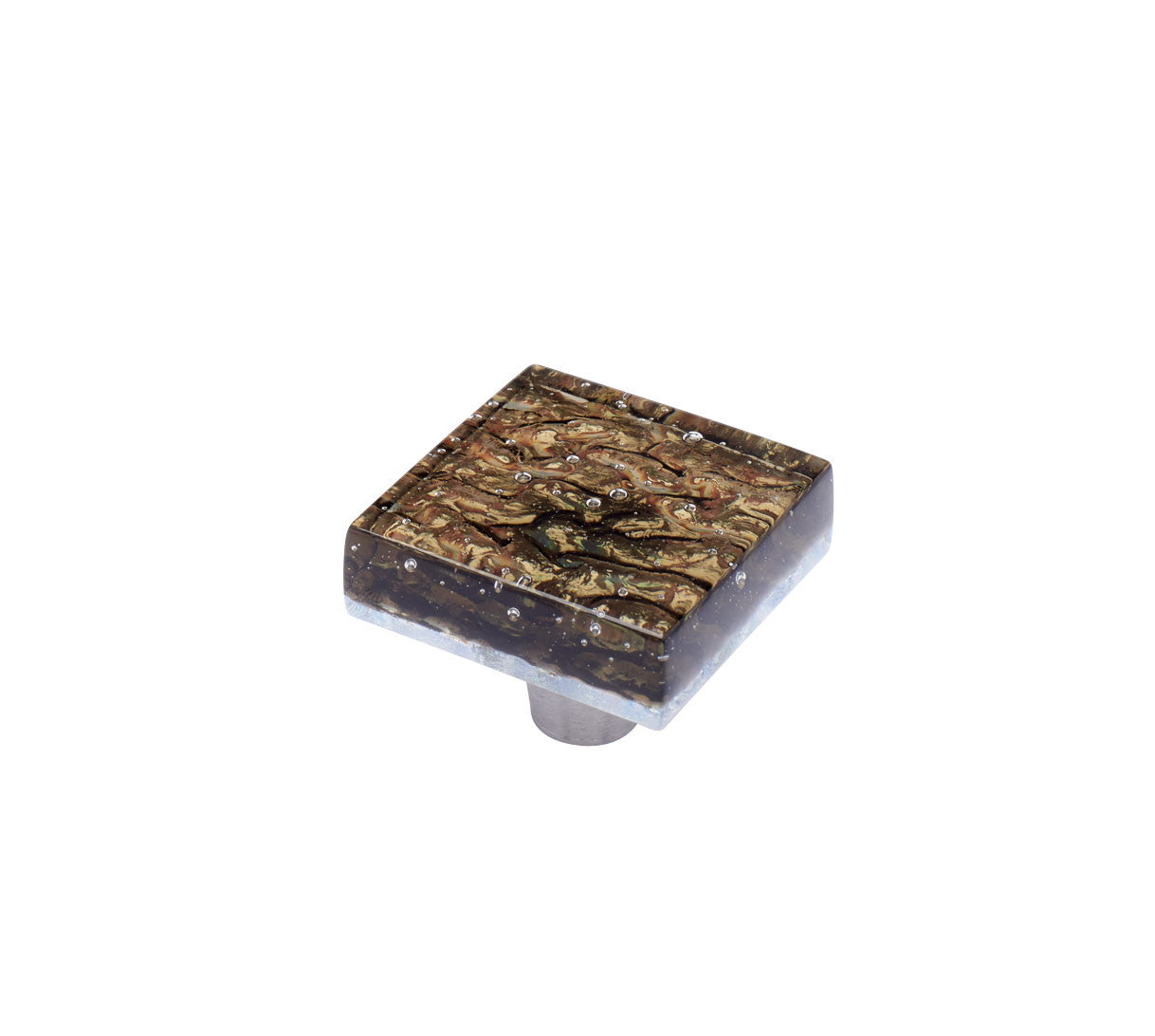 Pearl Black Gold Square Knob