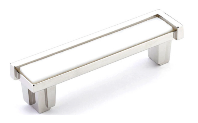 Astratto | White | 4" CC Pull | Polished Nickel Finish