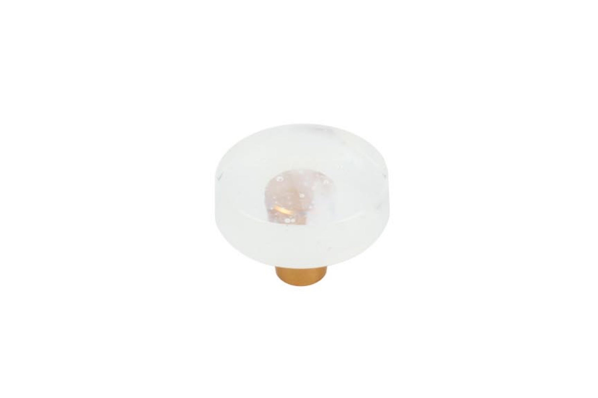 Glassia | Wispy White Glass Knob | 1.5" Circle