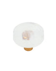 Glassia | Wispy White Glass Knob | 1.5" Circle