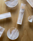 Glassia | Wispy White Glass Knob | 1.5" Circle